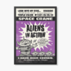 Retro Aliens in Action Galactic Throwback Poster