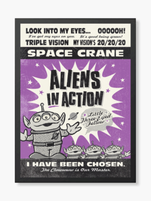 Retro Aliens in Action Galactic Throwback Poster