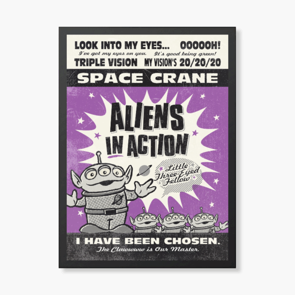Retro Aliens in Action Galactic Throwback Poster