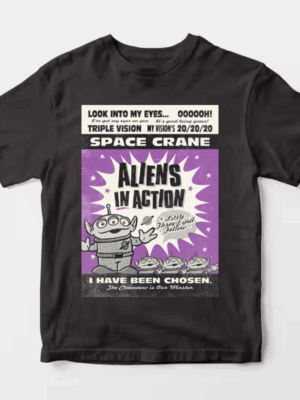 Retro Aliens in Action Galactic Throwback Unisex T-Shirt