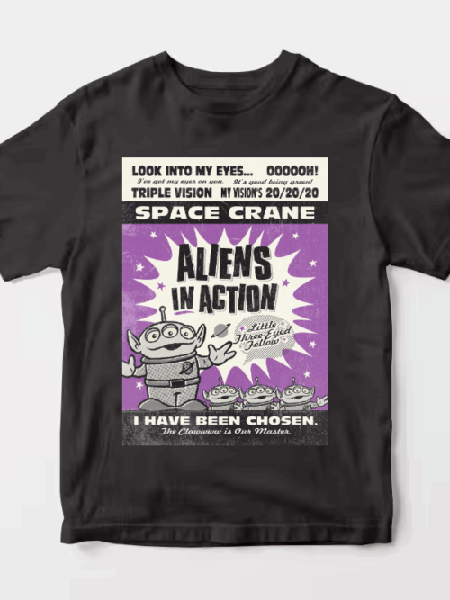 Retro Aliens in Action Galactic Throwback Unisex T-Shirt