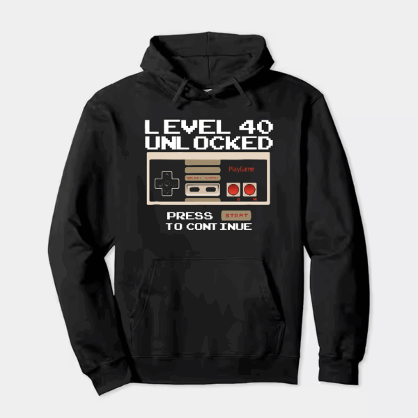 Retro Gamer Birthday Level 40 Achievement Hoodie