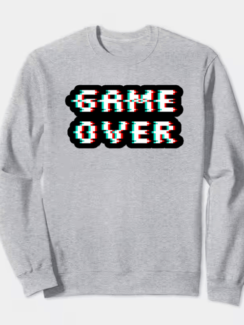 Retro Glitched Game Over Crewneck Sweatshirt