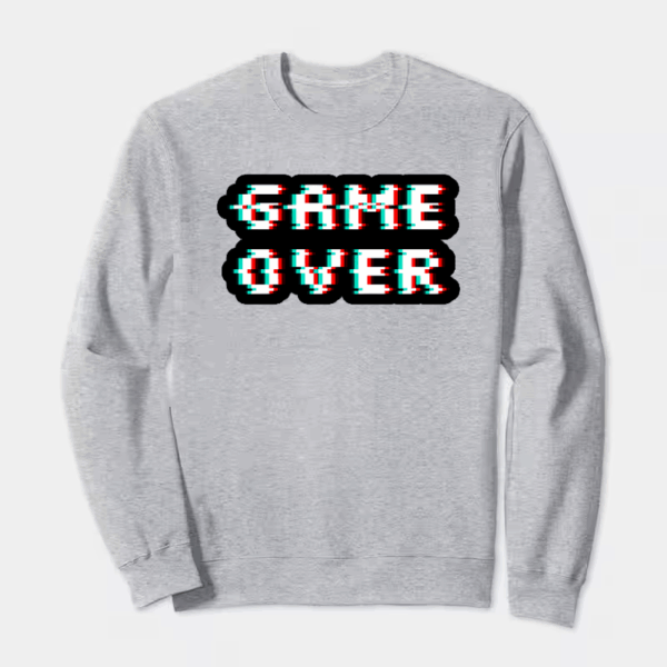 Retro Glitched Game Over Crewneck Sweatshirt