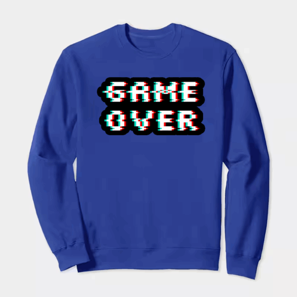 Retro Glitched Game Over Crewneck Sweatshirt