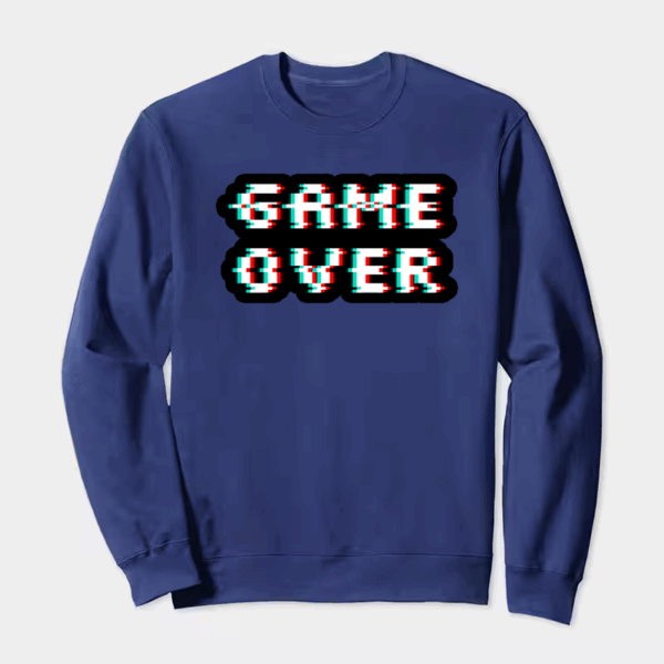 Retro Glitched Game Over Crewneck Sweatshirt
