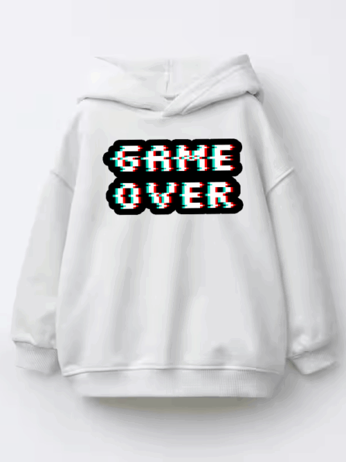Retro Glitched Game Over Kids Hoodie