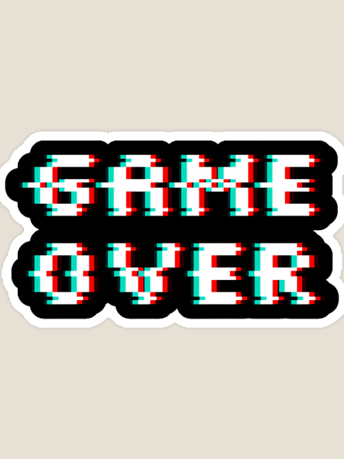 Retro Glitched Game Over Sticker