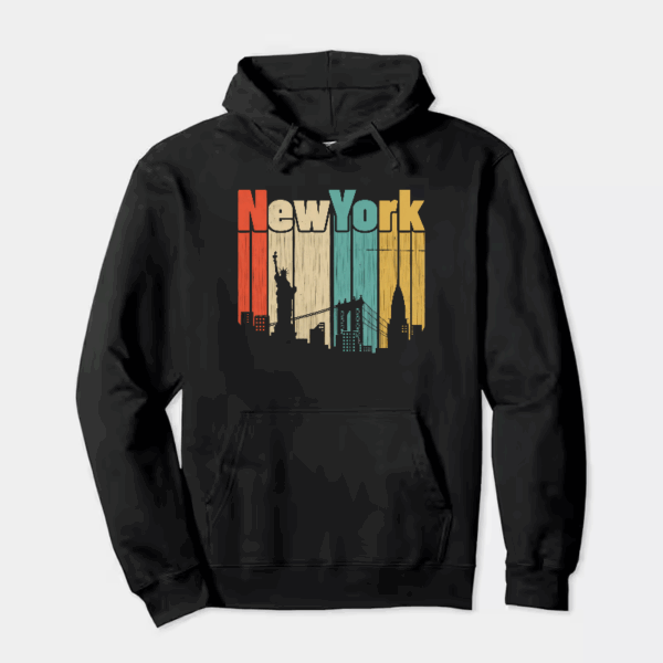 Retro New York City Skyline Hoodie