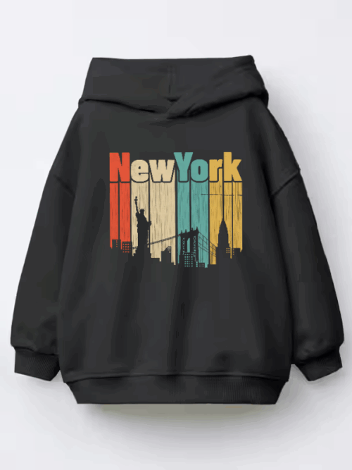 Retro New York City Skyline Kids Hoodie