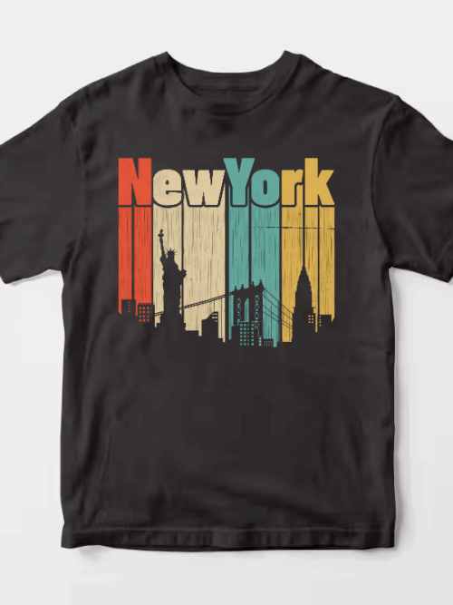 Retro New York City Skyline Unisex T-Shirt