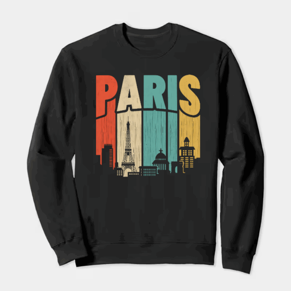 Retro Parisian Dream Vintage Cityscape Crewneck Sweatshirt