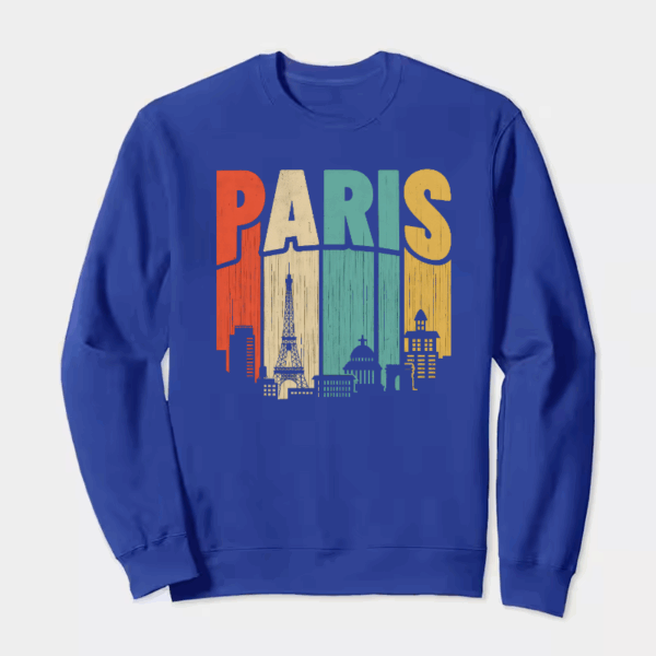 Retro Parisian Dream Vintage Cityscape Crewneck Sweatshirt