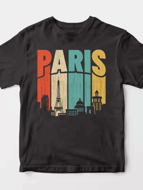 Retro Parisian Dream Vintage Cityscape Unisex T-Shirt