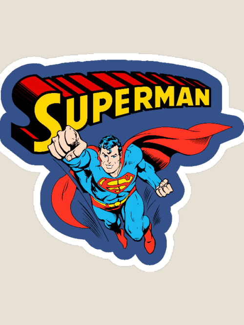 Retro Superman Man of Steel Sticker