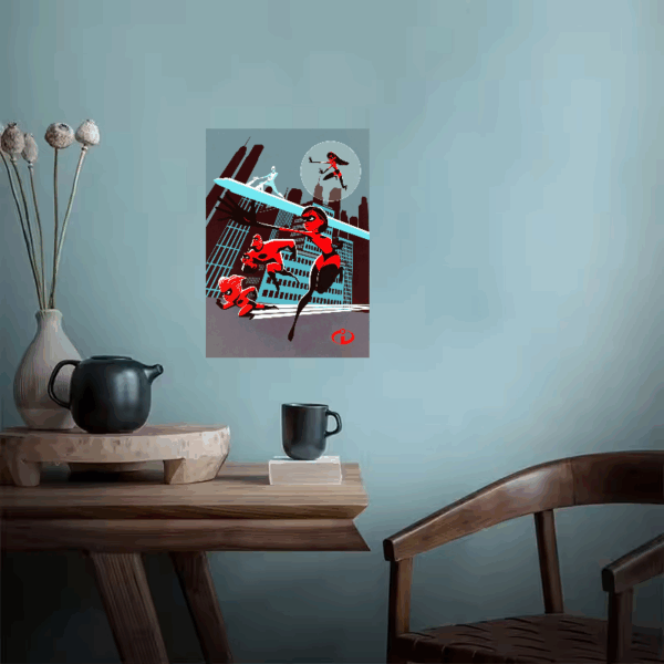Retro Supers Assemble The Incredibles Poster