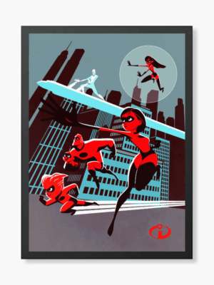 Retro Supers Assemble The Incredibles Poster