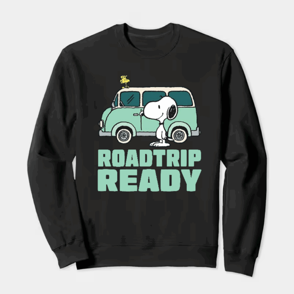 Roadtrip Ready Snoopy and Woodstock Adventure Van Crewneck Sweatshirt