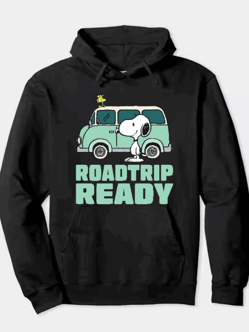 Roadtrip Ready Snoopy and Woodstock Adventure Van Hoodie