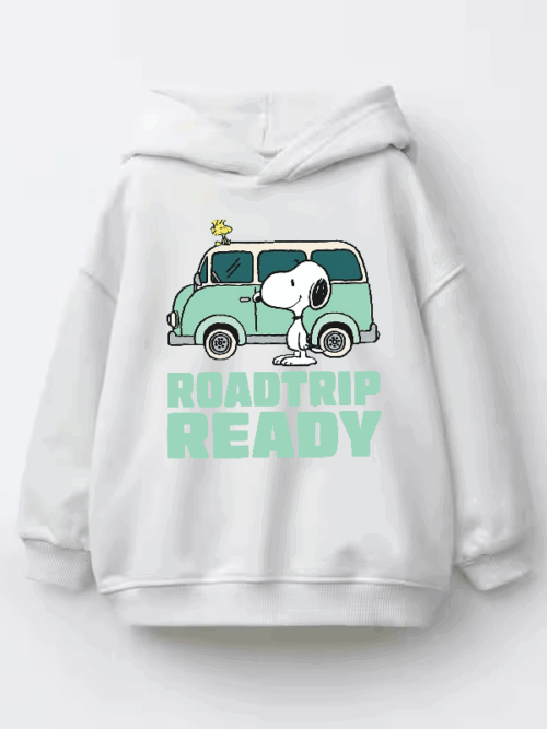 Roadtrip Ready Snoopy and Woodstock Adventure Van Kids Hoodie