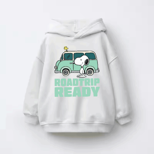 Roadtrip Ready Snoopy and Woodstock Adventure Van Kids Hoodie