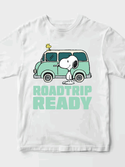 Roadtrip Ready Snoopy and Woodstock Adventure Van Unisex T-Shirt