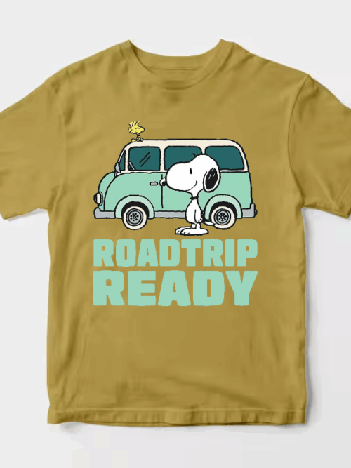Roadtrip Ready Snoopy and Woodstock Adventure Van Unisex T-Shirt