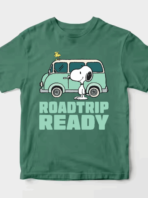 Roadtrip Ready Snoopy and Woodstock Adventure Van Unisex T-Shirt