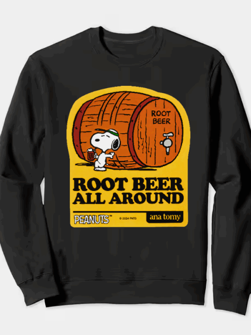 Root Beer Cheers with Snoopy and Friends Peanuts Crewneck Sweatshirt