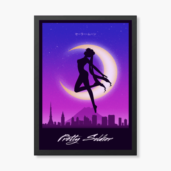 Sailor Moon Retro Wave Pretty Soldier Anime Poster