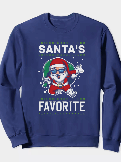 Santa’s Favorite – Cute Christmas Cartoon for Holiday Cheer Crewneck Sweatshirt