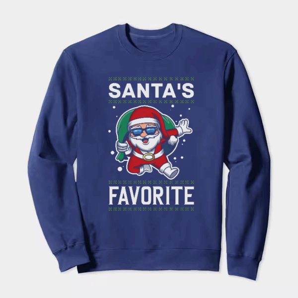 Santa’s Favorite – Cute Christmas Cartoon for Holiday Cheer Crewneck Sweatshirt