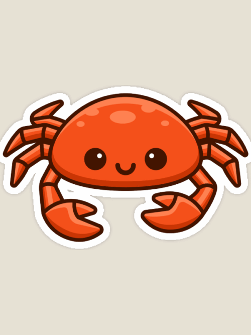 Sassy Crab Coastal Creature Sticker