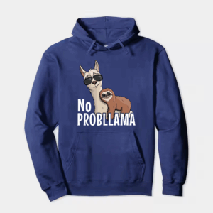 Sloth Riding Llama Funny No ProbLLama Chill Hoodie