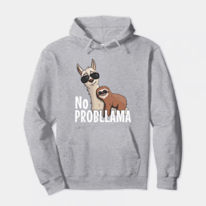 Sloth Riding Llama Funny No ProbLLama Chill Hoodie