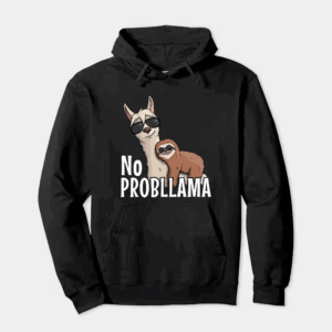 Sloth Riding Llama Funny No ProbLLama Chill Hoodie