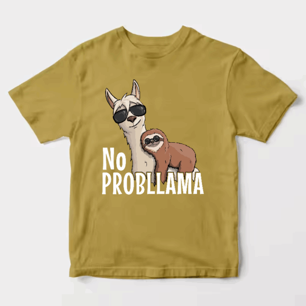 Sloth Riding Llama Funny No ProbLLama Chill Unisex T-Shirt