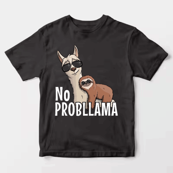 Sloth Riding Llama Funny No ProbLLama Chill Unisex T-Shirt