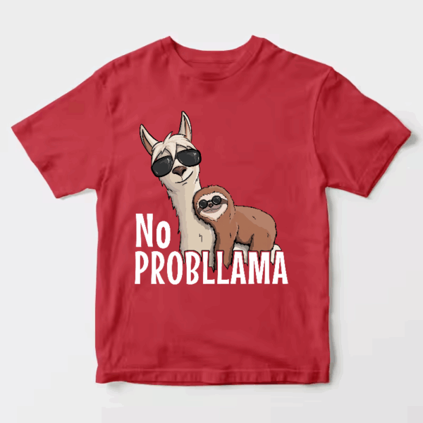 Sloth Riding Llama Funny No ProbLLama Chill Unisex T-Shirt