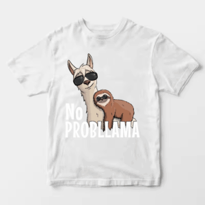 Sloth Riding Llama Funny No ProbLLama Chill Unisex T-Shirt