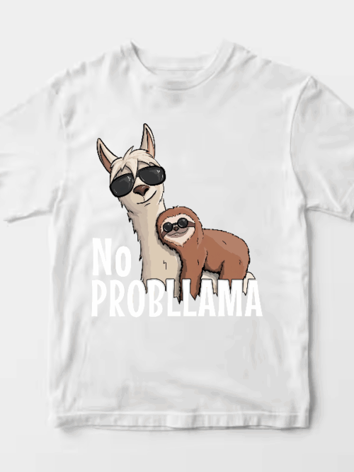 Sloth Riding Llama Funny No ProbLLama Chill Unisex T-Shirt