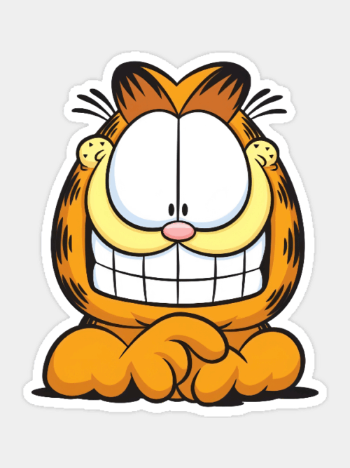 Smirking Garfield Full of Lazy Mischief Sticker