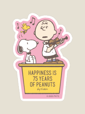 Snoopy and Charlie Brown Celebrating Happiness Peanuts Sticker
