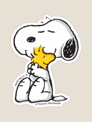 Snoopy and Woodstock’s Heartfelt Hug Peanuts Friendship Sticker
