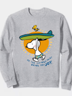 Snoopy Summer Surf Peanuts Beach Crewneck Sweatshirt