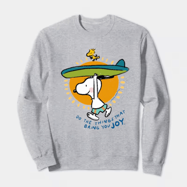Snoopy Summer Surf Peanuts Beach Crewneck Sweatshirt