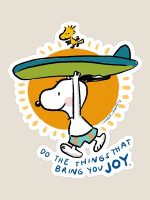 Snoopy Summer Surf Peanuts Beach Sticker