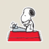 Snoopy the Writer Peanuts Sticker