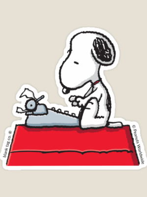 Snoopy the Writer Peanuts Sticker