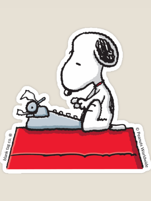 Snoopy the Writer Peanuts Sticker